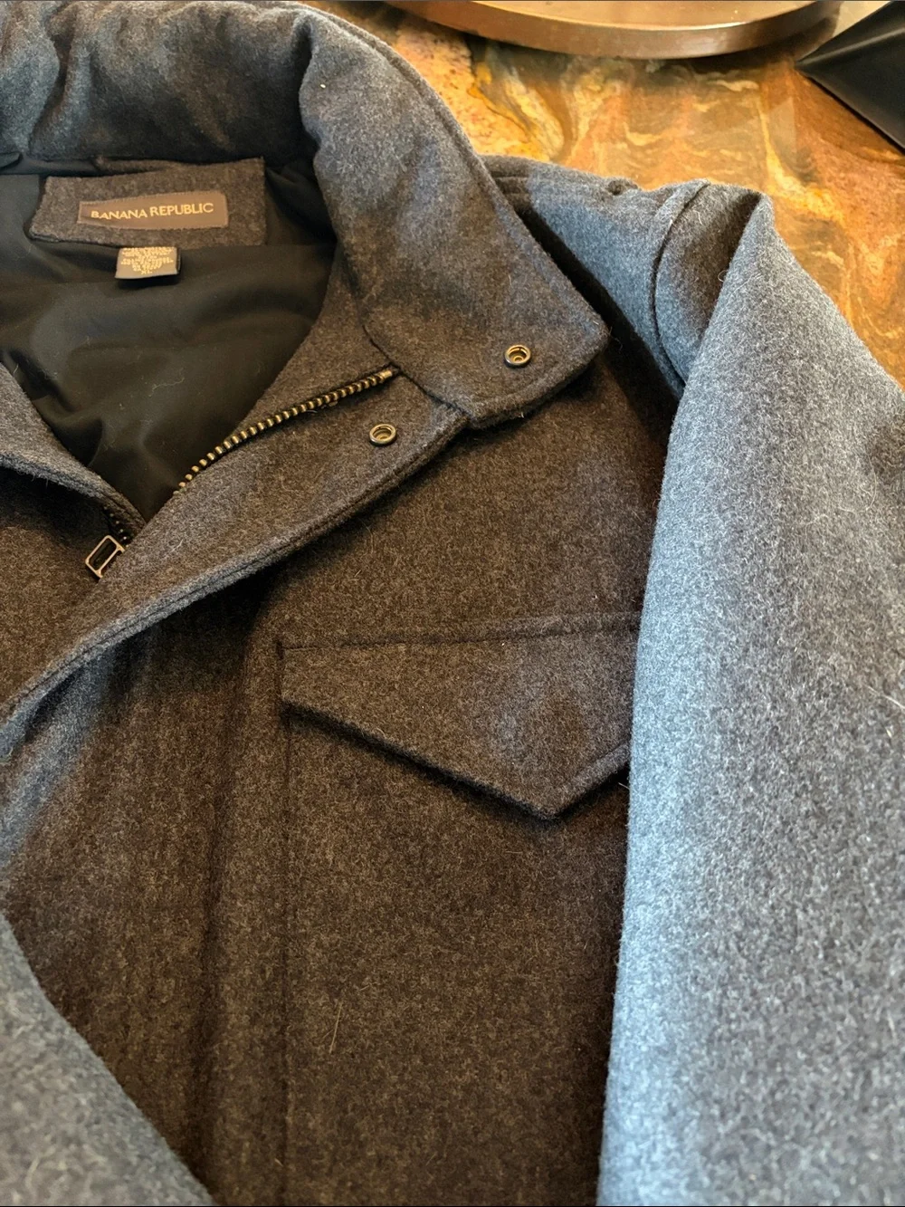 Banana Republic Charcoal Gray Wool Pea Coat